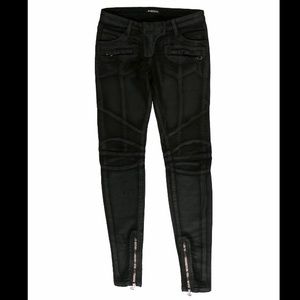 Balmain Mid-Rise Moto Jeans